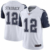 Nike Men & Women & Youth Cowboys 12 Roger Staubach White Color Rush Limited Jersey,baseball caps,new era cap wholesale,wholesale hats